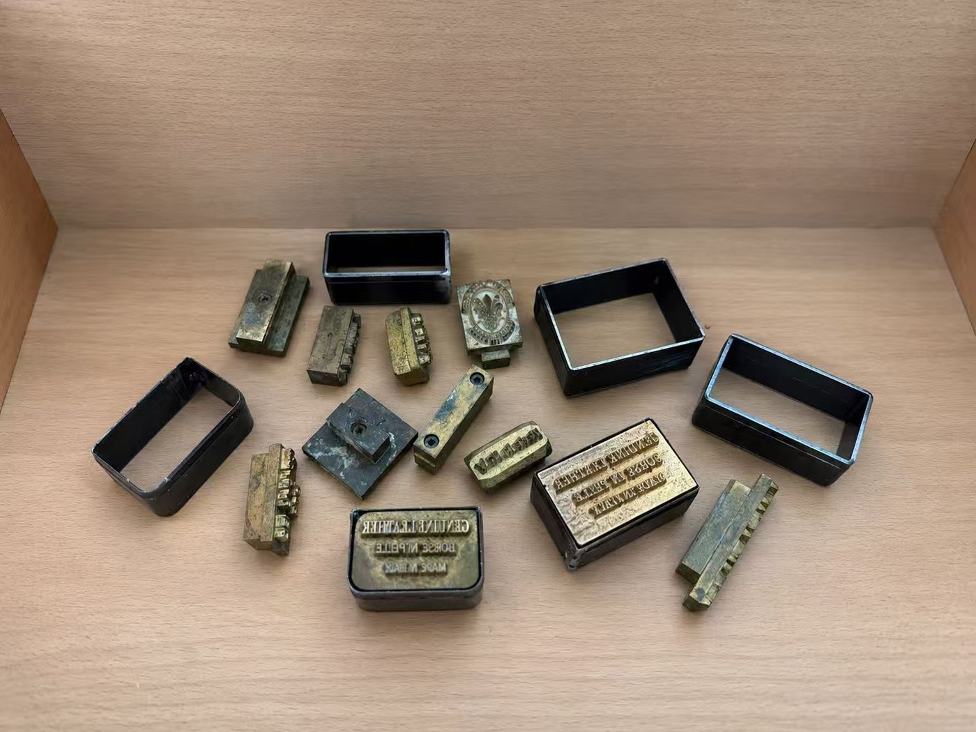 Hardware finishes and leather components considered together